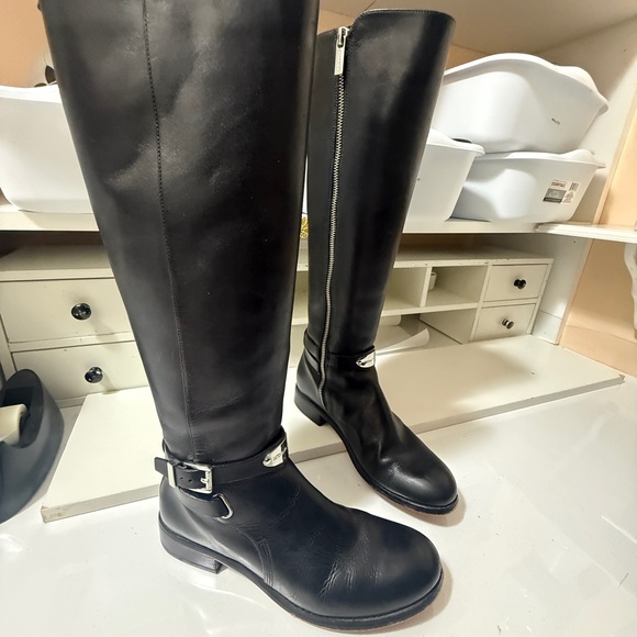 Michael Kors riding leather Arley Black Knee-High Boots - Picture 6 of 16